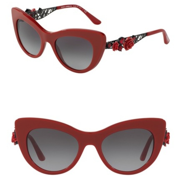Dolce & Gabbana Accessories - Dolce & Gabbana DG4302 Red Flowers Sunglasses